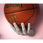 Normadia Basketbol Topu Duvar Standı, Şık ve Pratik Top Tutucu, Ev ve Spor Alanları - Seçenek 1 - Altın - Gri