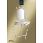 Normadia Beyaz Ferforje Eskitme Metal Dekoratif Ayna ve Dresuar Seti 77X75