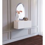 Normadia Beyaz Mdf Çok Amaçlı Duvara Monte Çizgi Kapaklı Dresuar 80X30X30 cm
