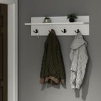 Normadia Beyaz Mdf Portmanto Duvar Askılığı, 60 Cm, Şık ve Fonksiyonel Tasarım - Seçenek 1 - 1BW-Beyaz