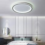 Normadia Çember LED Avize, Siyah, 40 Cm, Sıva Üstü, 3000K Sarı Işık - Seçenek 1 - Ahşap