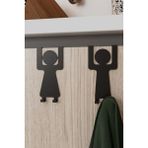Normadia Çiftli Metal Dolap Kapağı Askısı, 16X8X4 Cm, Kadın ve Erkek Figürlü Set - Seçenek 1 - Ahşap