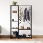 Normadia Çok Amaçlı Metal ve Mdf Raflı Askı, Dolap ve Gardrop Için Pratik Çözüm - Seçenek 1 - Ahşap - Bej