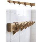 Normadia Doğal Ahşap Rattan Duvar Askılığı 5 Kanca 60CM, Şık ve Kullanışlı Tasarım - Seçenek 1 - Ahşap - Ceviz