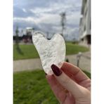 Normadia Doğal Kristal Kuvars Gua Sha Yüz Masaj Taşı, Kalp Kesim, Şifa ve Güzellik - 1BW-Beyaz