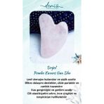 Normadia Doğal Pembe Kuvars Kalpli Gua Sha Masaj Taşı, Güçlü ve Şifa Veren Enerji - 1BW-Beyaz
