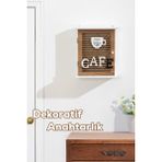 Normadia Duvara Montajlı Dekoratif Anahtarlık Dolabı 21X25,5CM, Saklama ve Düzenleme - Seçenek 1 - Ahşap - Ceviz