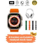 Normadia H27 Ultra 3 Akıllı Saat, Nfc, Gps, Bluetooth Kulaklık ve 4 Kordon Set - Seçenek 1 - Altın
