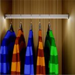 Normadia Hareket Sensörlü LED Dolap Içi Işık ve Askı Borusu 61-70 cm - Seçenek 1 - Altın - Gri