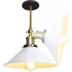 Normadia Hareketli Vintage Rustik Avize, 22 cm Genişlik, Şık ve Şık Tasarım - Seçenek 1 - 1BW-Beyaz
