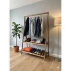 Normadia Iki Raflı Konfeksiyon Elbise Askılığı 148X105 Cm, Şık ve Kullanışlı Ürün - Seçenek 1 - Ahşap - Ceviz