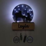 Normadia Işıklı Pleksi Dolunay Kişiselleştirilebilir Biblo ve Anahtar Askılığı - Seçenek 1 - Ahşap - Ceviz