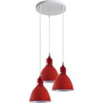 Normadia Kırmızı Üçlü Sarkıt Avize Modern Salon Aydınlatması - Seçenek 1 - 1BW-Beyaz