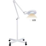 Normadia LED Işıklı Büyüteç, Ayaklı ve Tekerlekli, 5'', 5 Kat Büyütme - 1BW-Beyaz