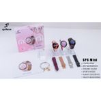 Normadia Mini Süper Amoled Kadın Akıllı Saat, 3 Kordon ve Charm Bileklik Hediyeli - Seçenek 1 - Ahşap - Bej