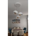 Normadia Modern 24.5cm Iskandinav Tarz 3 Başlıklı Beton Görünümlü Avize Hediye - Seçenek 1 - 1BW-Beyaz