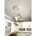 Normadia Modern 3 Başlıklı Beton Görünümlü Avize, 25CM, Ampul Dahil Değildir - Seçenek 1 - 1BW-Beyaz
