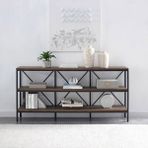 Normadia Modern 3 Raflı Çok Amaçlı Çok Fonksiyonlu Konsol - Ahşap - Ceviz