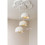 Normadia Modern 3'lü Sarkıt Avize, Beton Görünüm, Rustik Stil, Ampullü Dahil - Seçenek 1 - 1BW-Beyaz