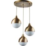 Normadia Modern Beyaz Camlı Sarkıt Avize, Salon, Mutfak ve Yatak Odası Için 3 Lü Set - Seçenek 1 - Altın