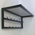Normadia Modern Demir Duvar Askısı, Dekoratif Metal Raflı Elbise Askısı - Seçenek 1 - Ahşap