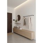 Normadia Modern Metal Duvara Monte Elbise Askısı, Dekoratif ve Yer Tasarruflu 100X25 cm - Seçenek 1 - Ahşap