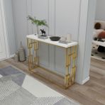Normadia Modern Metal Iskeletli Özel Tasarım Dresuar ve Makyaj Masası, 108X30 cm - Açık Bej