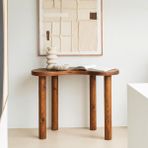 Normadia Modern Minimal Masif Ahşap Oval Dresuar, Şık ve Zarif Tasarım - Altın