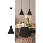 Normadia Modern Siyah Metal Sarkıt Avize, Rustik ve Vintage Stil Işıklandırma - Seçenek 1 - Ahşap