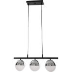 Normadia Modern Siyah Yemek Masası Üstü ve 3'lü LED Avize Takımı - Seçenek 1 - Ahşap