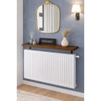 Normadia Oval Kesim Petek Üstü Uçan Raf, Kalorifer Üstü Kitaplık 80X18 cm - Ahşap - Ceviz