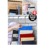 Normadia Paslanmaz Çelik Katmanlı Pantolon ve Kravat Askısı Çiftli Organizer - Seçenek 1 - Altın - Gri