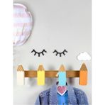Normadia Pastel Renkli Ahşap Çocuk ve Bebek Odası Askılığı, Modern Dekorasyon - Seçenek 1 - Açık Bej