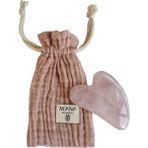 Normadia Pembe Kuvars Gua Sha Yüz Masaj Taşı - Doğal Güzellik ve Rahatlık Için - Ahşap - Bej