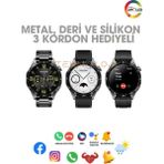 Normadia Rw 44 Akıllı Saat, Amoled Ekran, Çift Çekirdek, 3 Kordon, Şık Tasarım - Seçenek 1 - Ahşap
