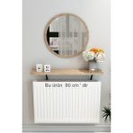 Normadia Safir Meşe Oval Uçan Raf ve Dresuar Duvar Montajsız 80 cm - Ahşap - Ceviz
