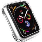 Normadia Şeffaf Silikon Kılıf Apple Watch Seri 5 40 mm Önü Kapalı Tasarım - Seçenek 1 - 1BW-Beyaz