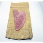 Normadia Sertifikalı Pembe Kuvars Taşı Kalp Gua Sha Yüz Bakım Seti