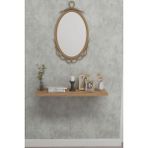 Normadia Şık 70X20CM Metal Dresuar ve Petek Üstü Raf Seti, Modern Dekorasyon - Ahşap - Ceviz
