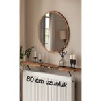 Normadia Şık 80X15 cm Atlantik Çam Petek Üstü Raf, Metal Ayaklı Dresuar - Ahşap - Ceviz