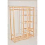 Normadia Şık Ahşap Açık Gardrop 150X120X45 Cm, Modern ve Fonksiyonel Tasarım - Seçenek 1 - Ahşap - Ceviz