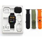 Normadia Şık Akıllı Saat 44 mm Erkek + 3 Kordon ve Kablosuz Kulaklık Seti - Seçenek 1 - Ahşap