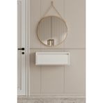 Normadia Şık Beyaz Mdf Duvara Monte Dresuar, 90 Cm, Modern Tasarım