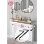Normadia Şık Çam Altın Oval Tasarım Petek Üstü Uçan Raf, 60X18 cm - Ahşap - Ceviz