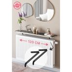 Normadia Şık Gümüş Renkli Petek Üstü Uçan Raf ve Kitaplık 120X18 cm - Ahşap