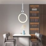 Normadia Şık Krom Ledli 20W Modern Koridor ve Oturma Odası Sarkıt Avize - Seçenek 1 - 1BW-Beyaz