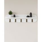Normadia Şık Oval Askılık, Antre ve Hol Için Duvara Monte 80X20 cm Beyaz - Seçenek 1 - Altın