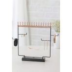 Normadia Şık Siyah Bakır Takı Askılığı, Ayaklı Metal Tasarım, Modern Dekorasyon - Seçenek 1 - Ahşap