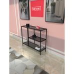 Normadia Şık Siyah Füme Camlı Metal Dresuar, Çok Raflı Kahve Köşesi, 100 cm - Ahşap