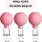 Normadia Silikon Vakumlu Yüz Masaj Kupası Seti 3'lü, Cilt Canlandırıcı ve Rahatlatıcı - Ahşap - Bej
